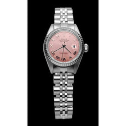 Cadran romain roze Montre Rolex Datejust acier inoxydable Bracelet jubilé