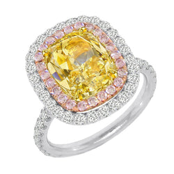 Brillant Bague Halo avec Diamant Fin VVS – 2 carats