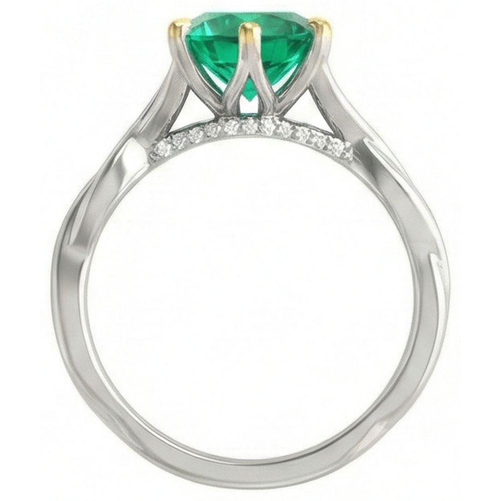 Émeraude Bague Pierre Précieuse – vue de profil