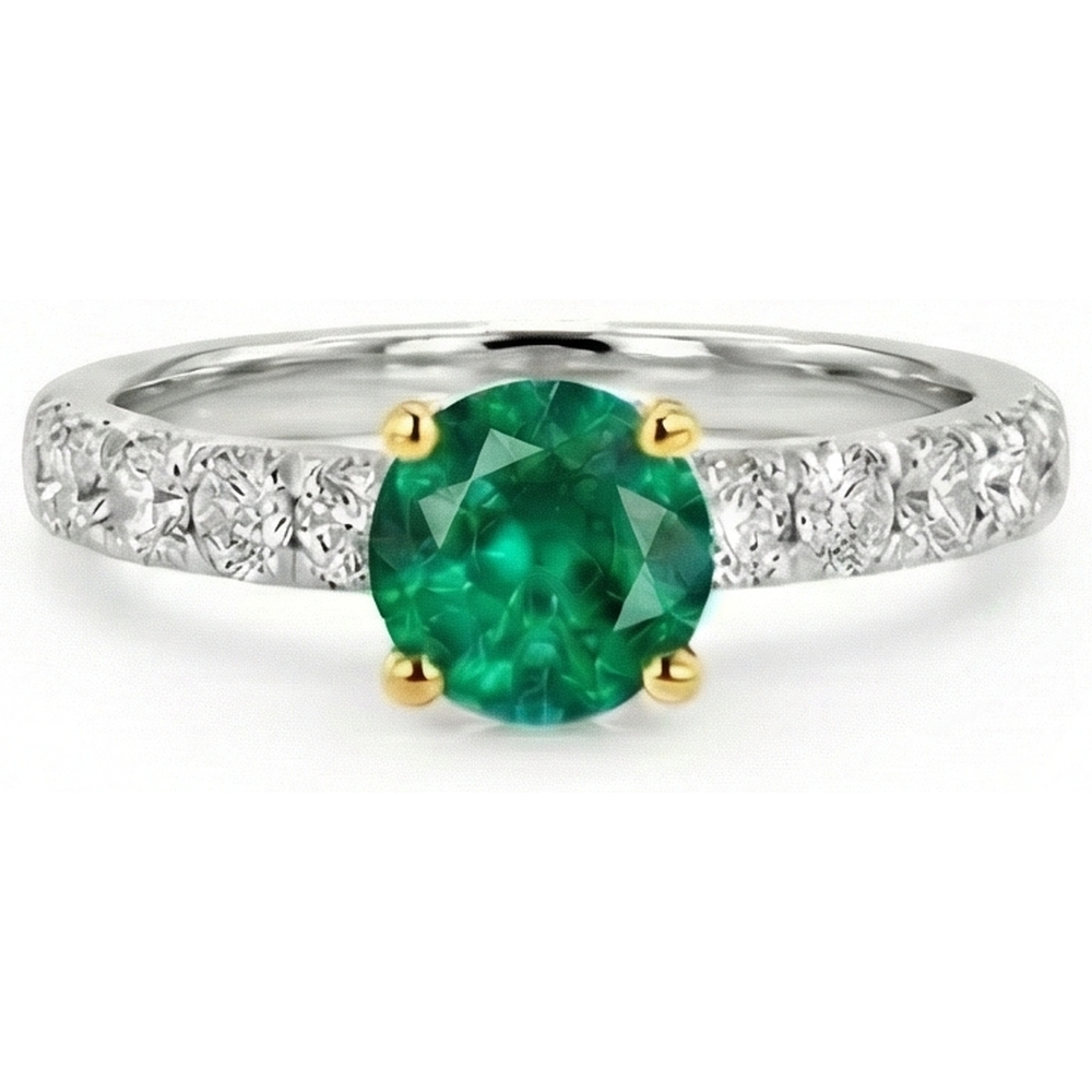 Sophistiqué Émeraude Colombienne Bague Pierre Précieuse 2 carats – vue d'angle