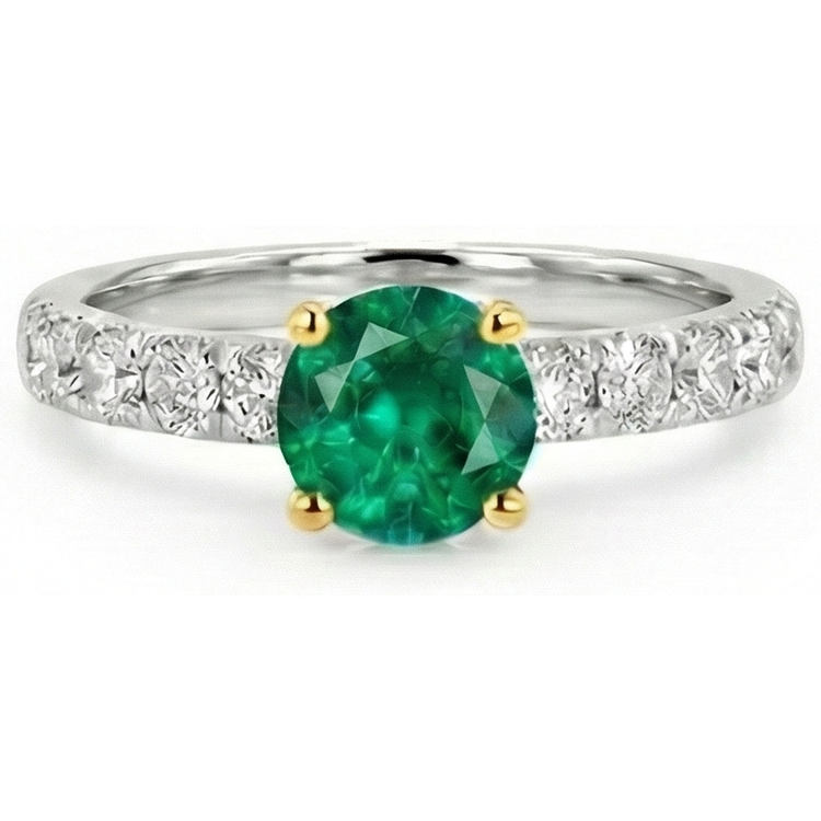 Sophistiqué Émeraude Colombienne Bague Pierre Précieuse 2 carats – vue d'angle