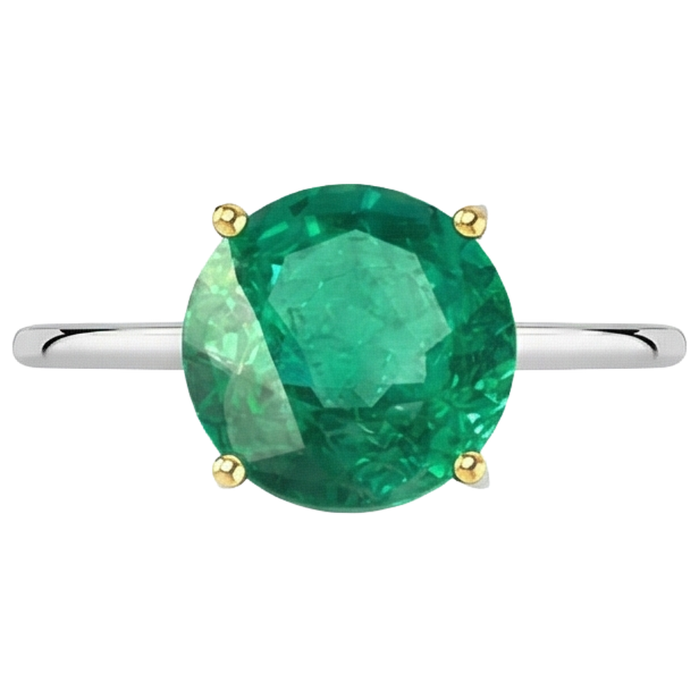 Fin Émeraude Fine Bague avec Gemme 2,50 carats – vue de côté