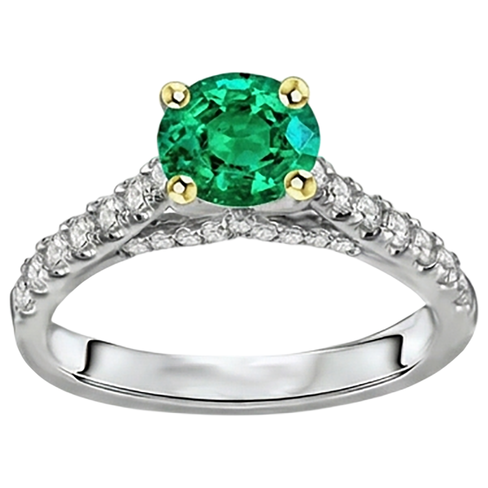 Premium Émeraude Colombienne Bague Pierre Précieuse 2 carats – vue d'angle