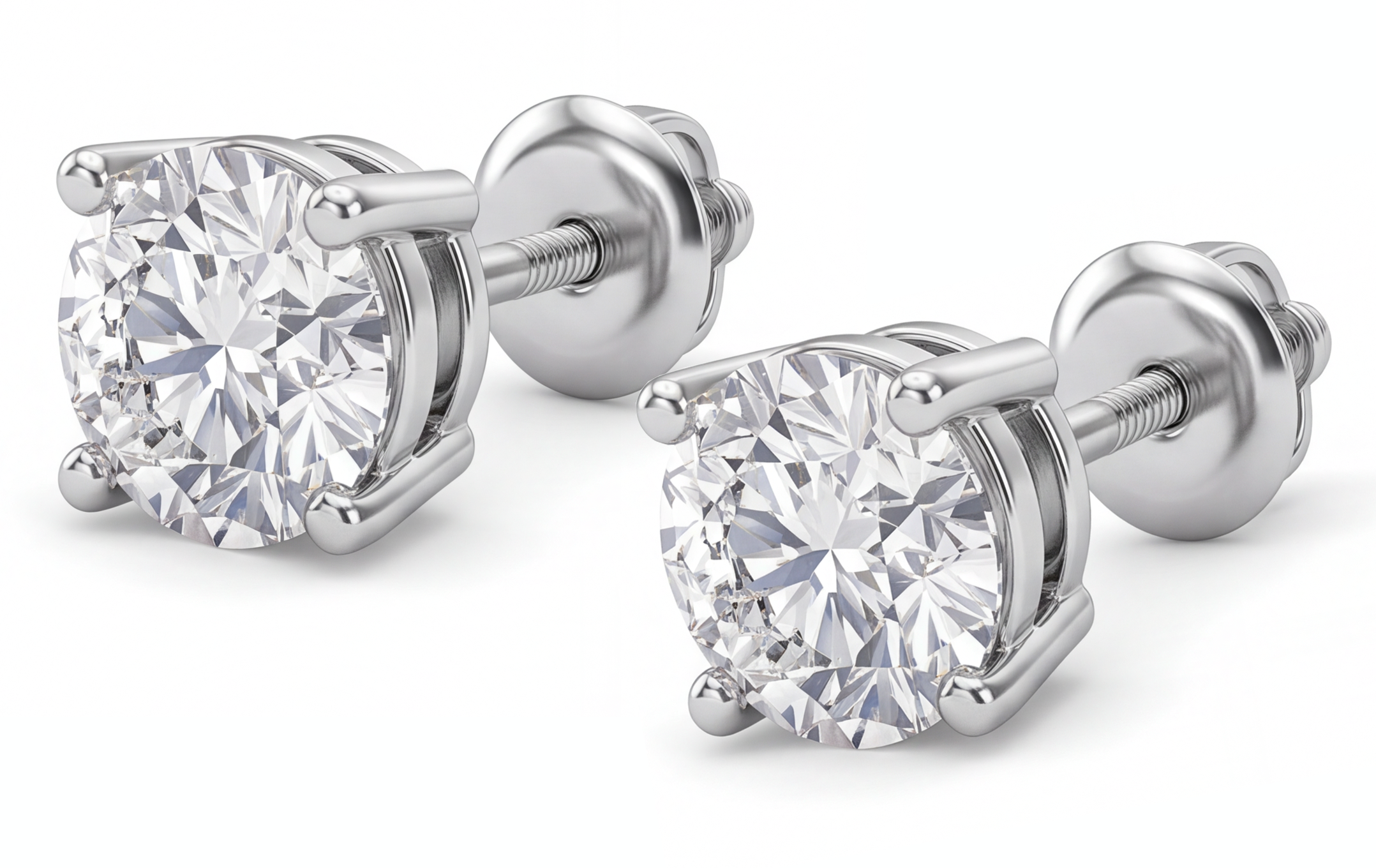 Certifié GIA Boucle d'Oreille Diamant Naturel 1 Carats