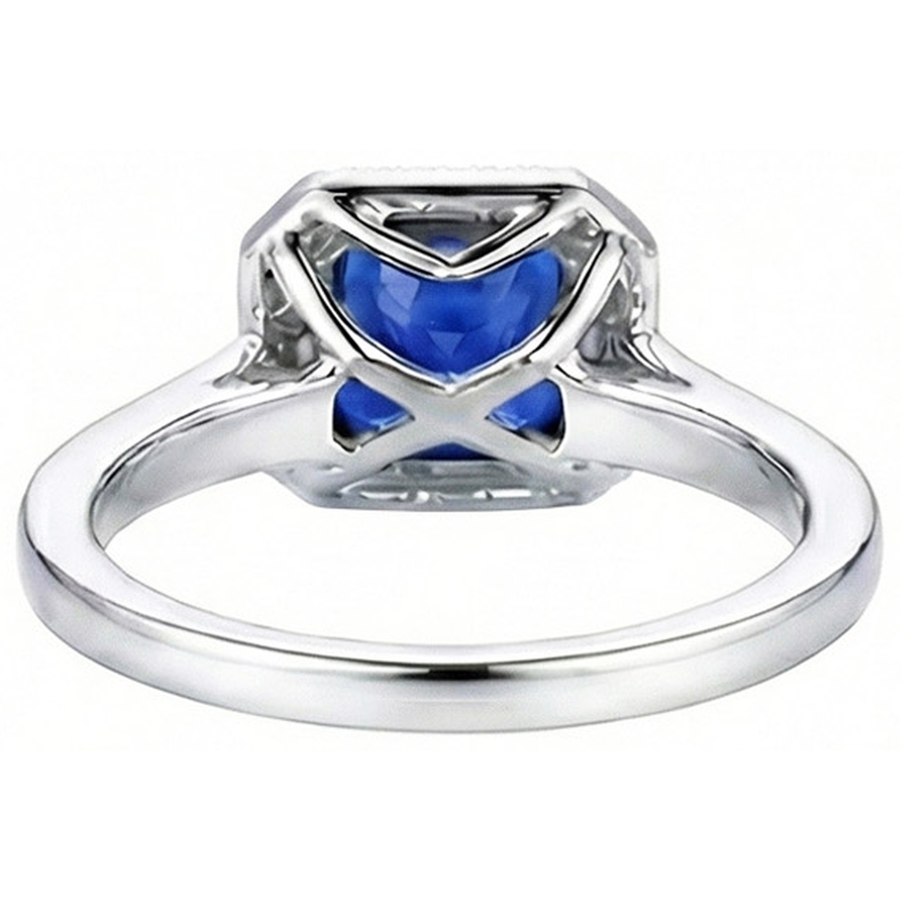 naturel asscher diamant 4carats bague vue de profil