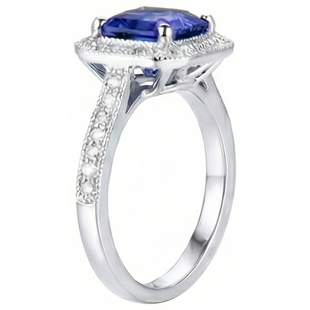 naturel asscher diamant 4carats bague vue de dessus