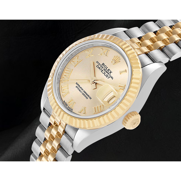 Montre Rolex Datejust Cadran Chiffres Romains 28 mm Femme Bicolore 279173