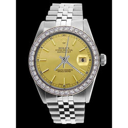 Champagne Bâton Cadran Datejust Montre pour hommes en acier inoxydable Rolex à réglage rapide
