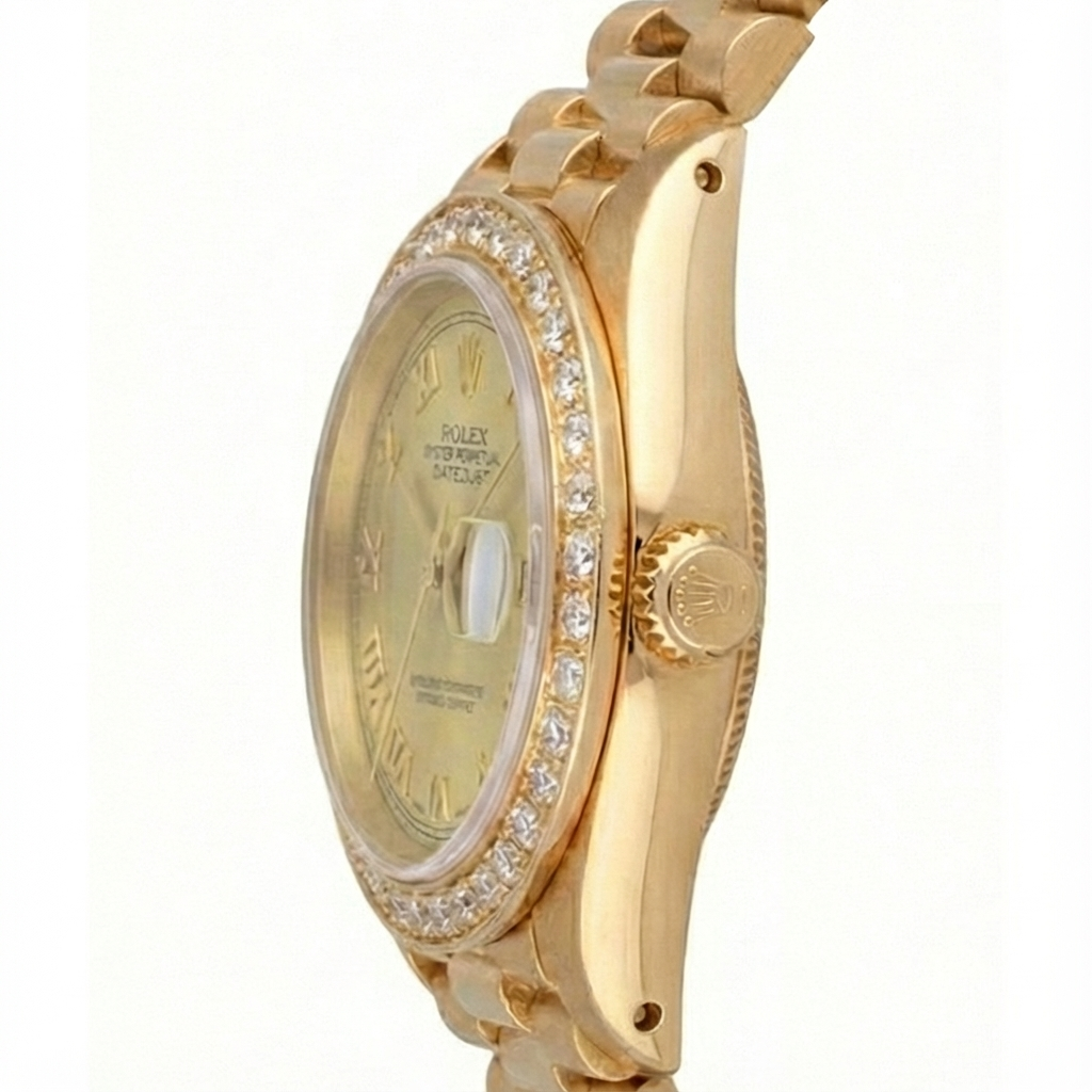 Champagne Cadran Romain Montre Rolex Datejust Bracelet De still Présidentiel