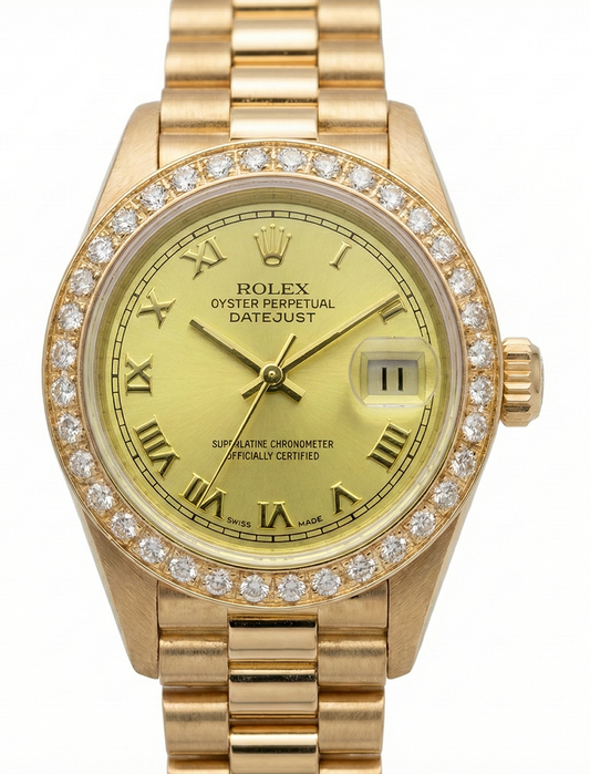 Champagne Cadran Romain Montre Rolex Datejust Bracelet De still Présidentiel