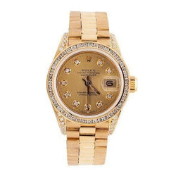 Champagne Diamant Cadran Lunette Rolex Datejust Montre still Présidentiel