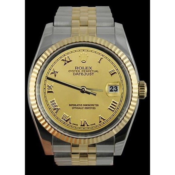 Champagne Roman Rolex Montre Homme 
