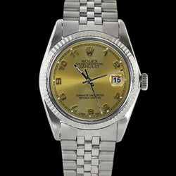 Champagne cadran arabe acier inoxydable jubilé lunette Rolex hommes montre Datejust ensemble rapide