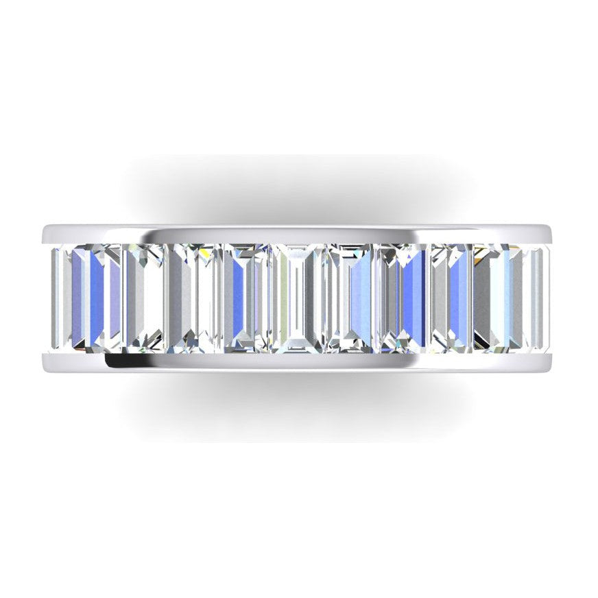 Diamant Baguette Eternity Band en Or Blanc 14 Carats – vue de côté