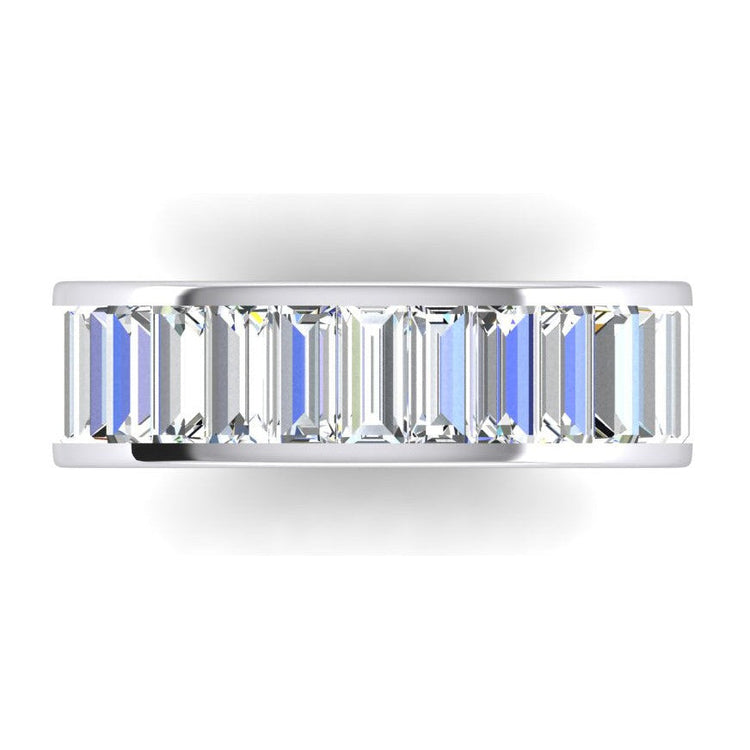Diamant Baguette Eternity Band en Or Blanc 14 Carats – vue de côté