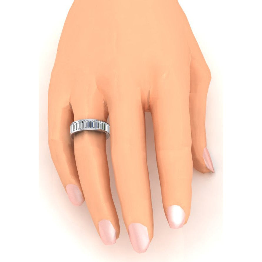 Diamant Eternity Band 6 carats Or Blanc 14 Carats – vue de dessus