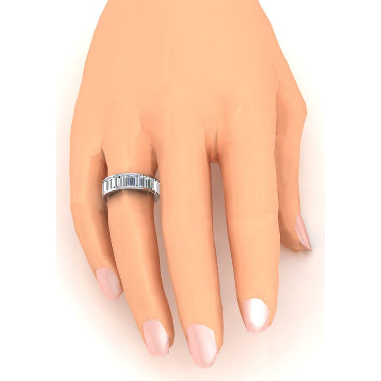 Diamant Eternity Band 6 carats Or Blanc 14 Carats – vue de dessus