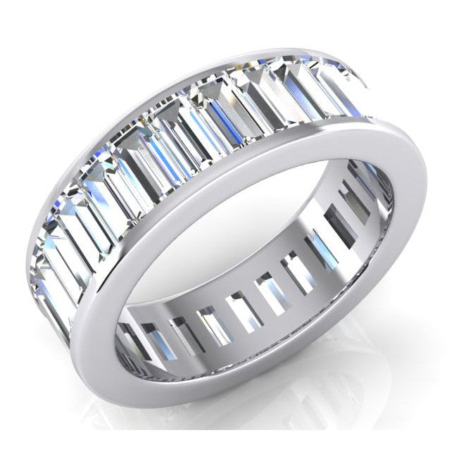 Eternity Band Or Blanc 14 Carats avec Diamant – vue de face
