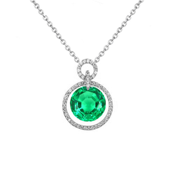Artisanal Pendentif Gemme avec Émeraude Pavé – 1 carats
