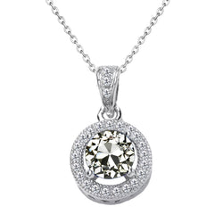 1,50 carats Diamant Fin Pendentif en Or Blanc 14 Carats
