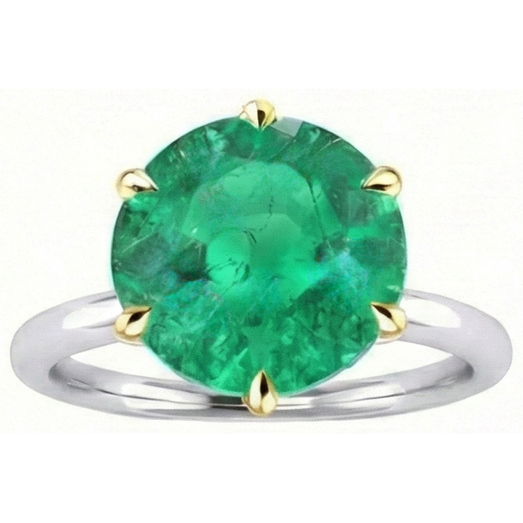 Émeraude Colombienne Bague Pierre Précieuse – vue de côté