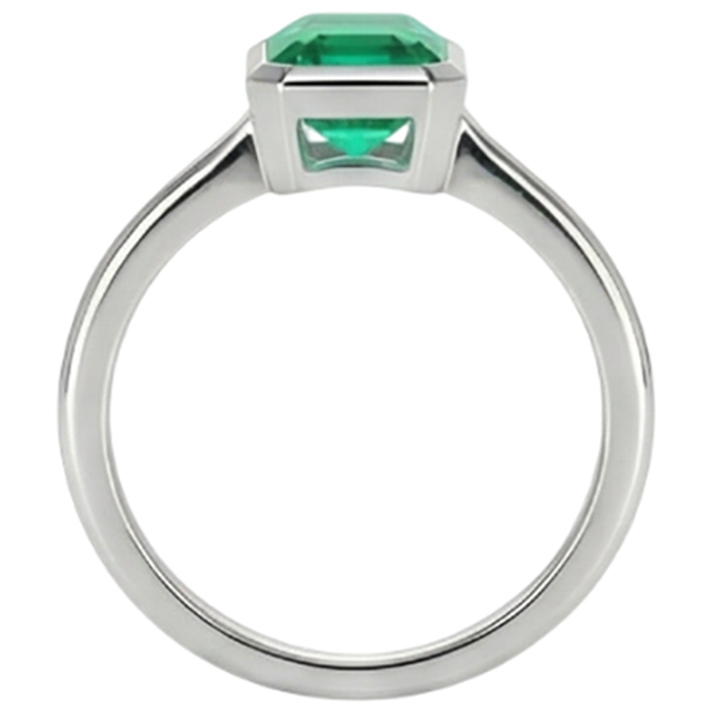 Fait à la main Émeraude Bague Pierre Précieuse 2 carats – vue détaillée