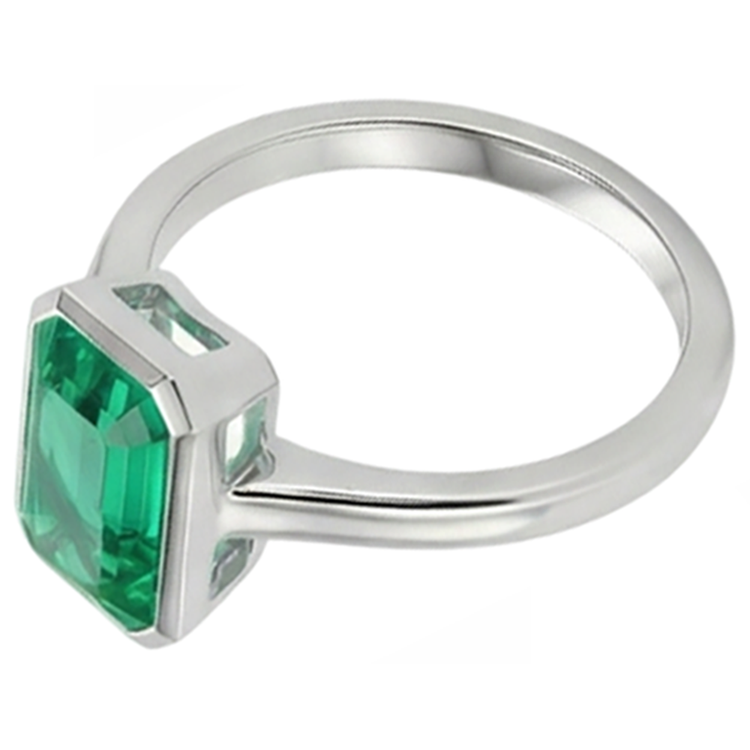 Émeraude Bague Pierre Précieuse – vue d'angle