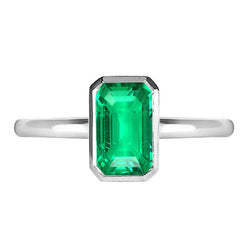 Émeraude Sertissage Clos Bague Pierre Précieuse – 2 carats en Or