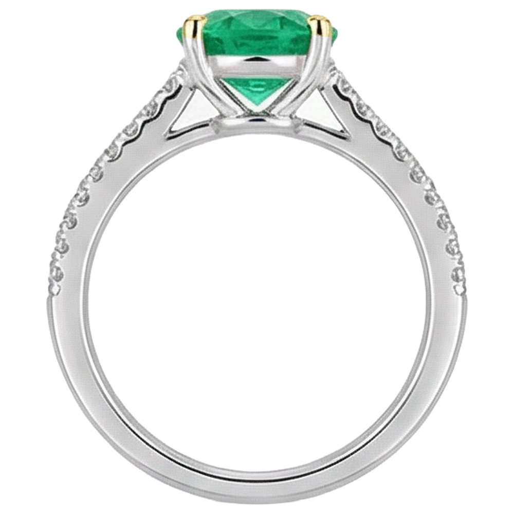 Émeraude Colombienne Bague Pierre Précieuse – vue de profil