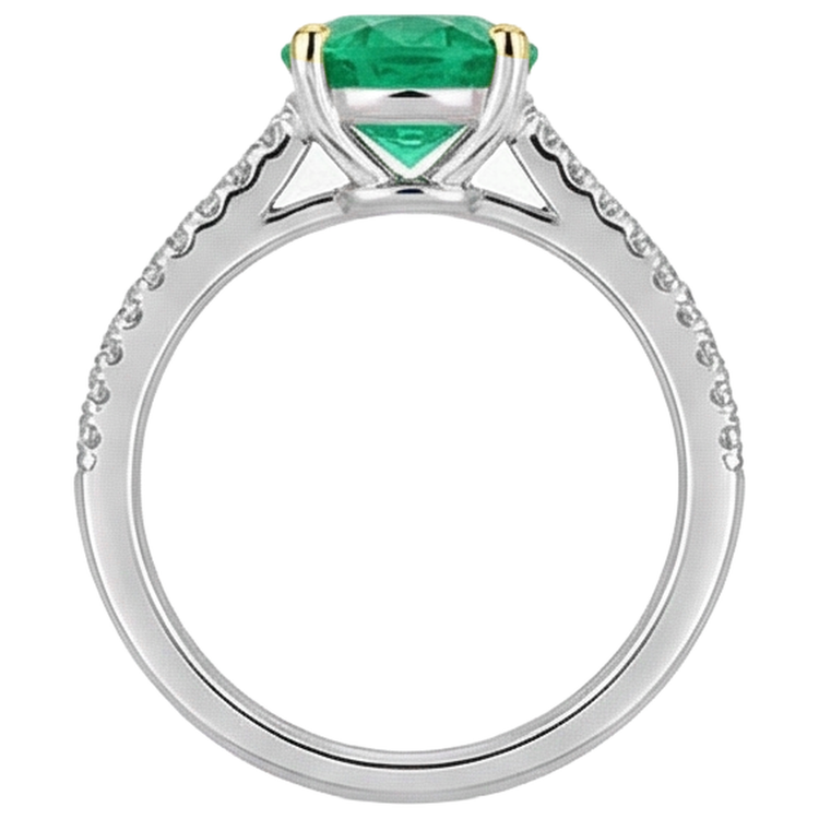 Émeraude Colombienne Bague Pierre Précieuse – vue de profil