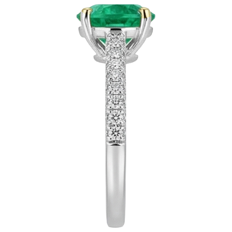 Émeraude Colombienne Bague Pierre Précieuse – vue d'angle