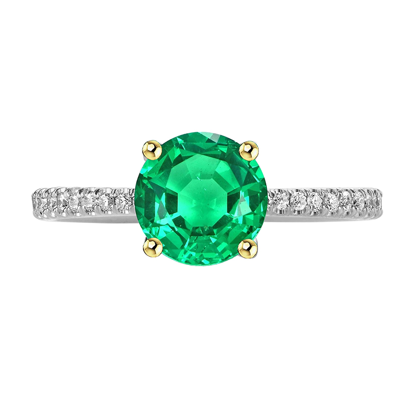 Fin Émeraude Colombienne Bague Pierre Précieuse 2 carats – vue principale