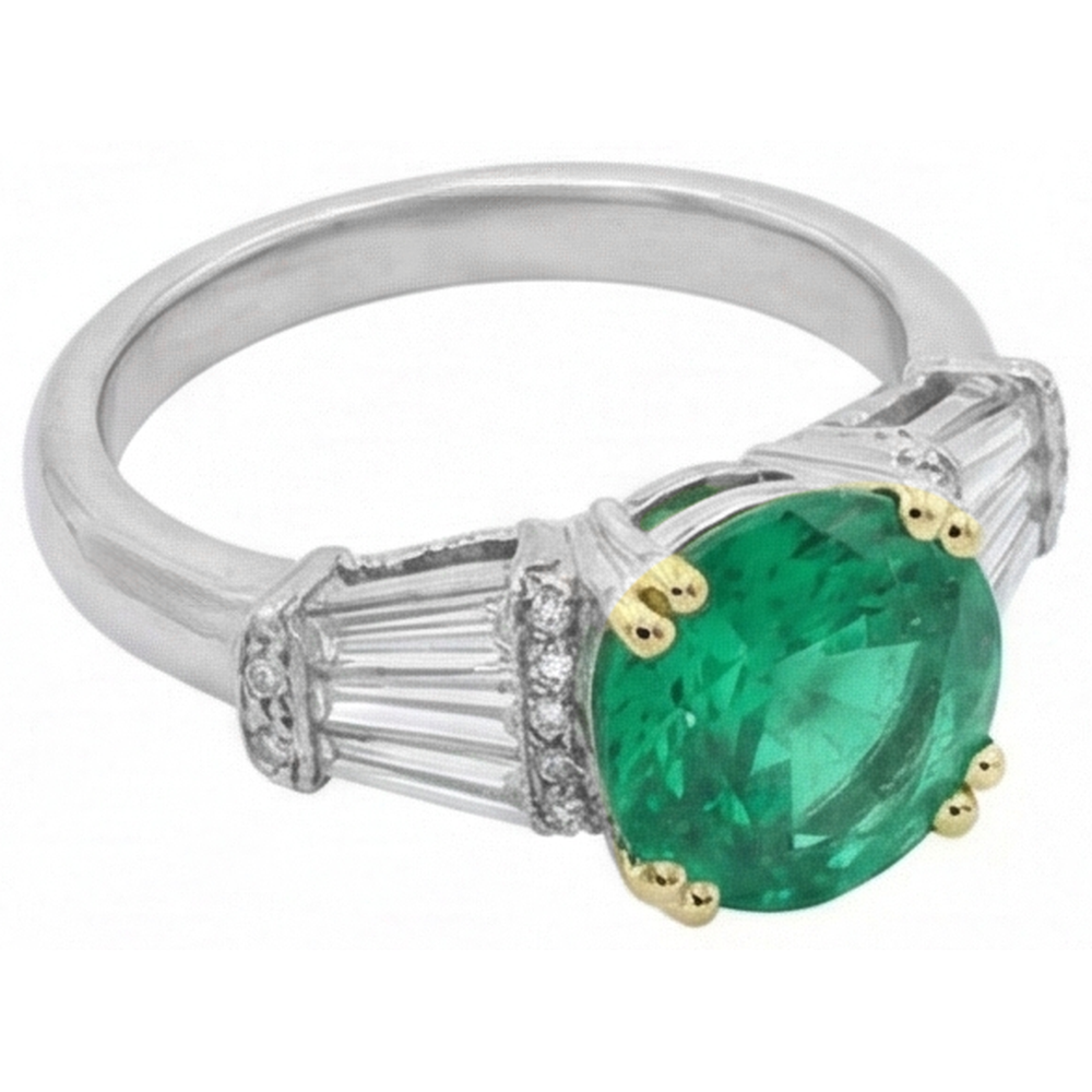 Émeraude Fine Bague Pierre de Couleur – vue d'angle