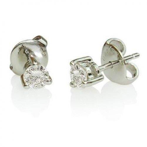 Clou D'oreille De 0,70 Carats Serti De Griffes Solitaire En Réel Diamant Rond