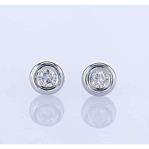 Clous D'Oreilles Véritable Diamant Serti Clos De 1.5 Carat