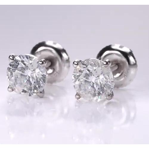 Clous d'oreilles en Naturel diamant rond de 