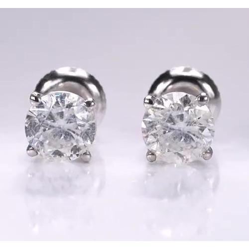 Clous d'oreilles en Naturel diamant rond de 1,50 carats