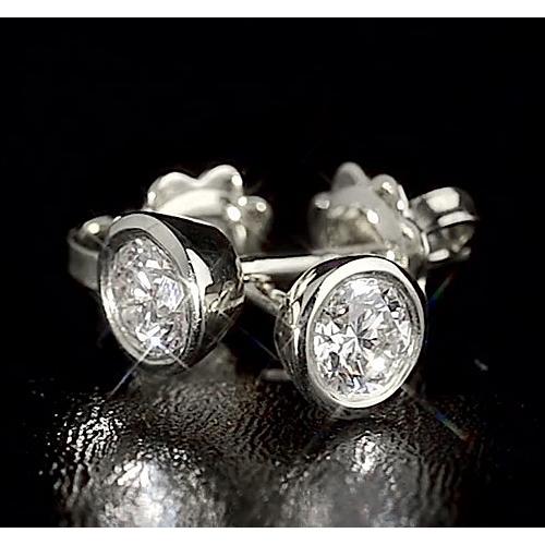 Clous d'oreilles style lunette en Authentique diamant rond 