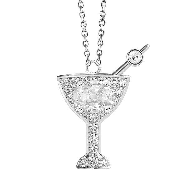 Diamant Fin Coussin Antique Pendentif Goutte en Or Blanc 14 Carats – vue principale