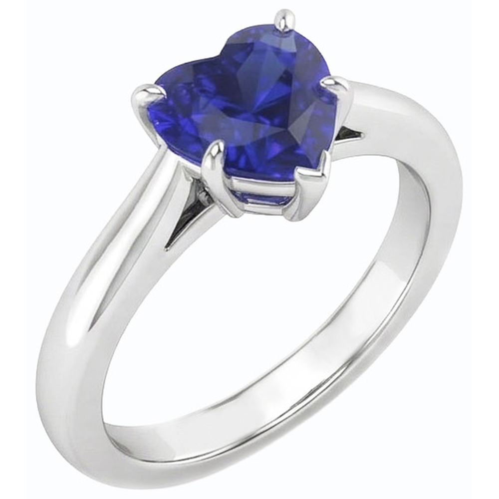 naturel heart diamant 1carats bague vue de face