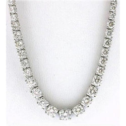 Collier 25 Carats Réel Diamants Tennis Gradué Riviera 40 cm