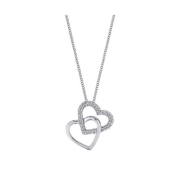 Collier Avec Pendentif De Réel Diamant Style Double Coeur De 1.5 Ct