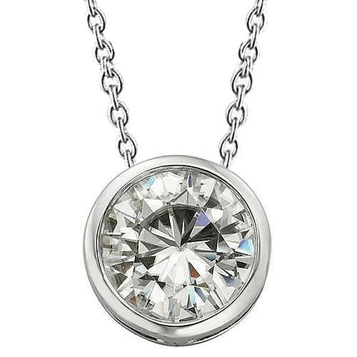Collier Avec Pendentif En Réel Diamant Pour Femme Serti De Lunette En Or Blanc De 2 Carats 14K