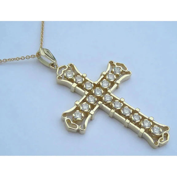 Collier Croix Or Avec Réel Diamant