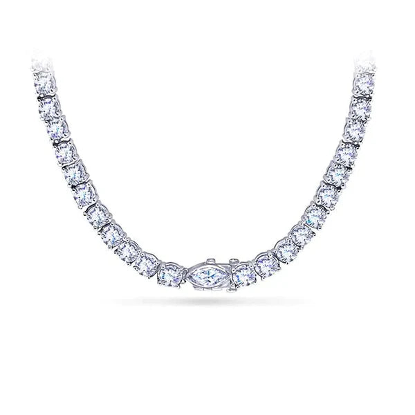 Collier Elégant En Réel Diamant Avec Chaîne En Or