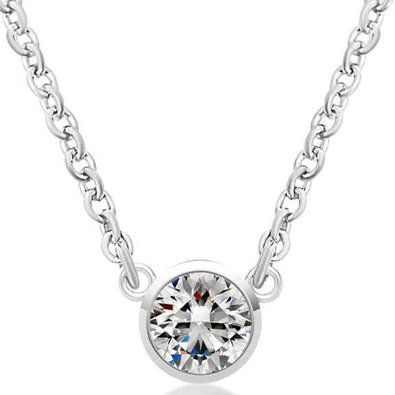 Collier Femme 3 Carats Yard Réel Diamant Chaîne 46 cm Or Blanc 14K