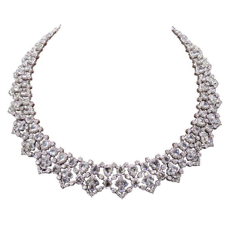 Collier Femme Or Blanc 14K Sparkling F Vvs1 37 Ct Naturel Diamants