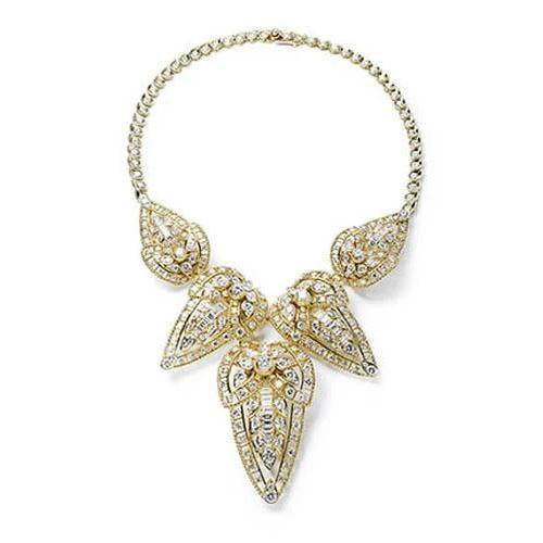 Collier Femme Or Jaune 14K 60 Carats Petits Véritable Diamants Scintillants