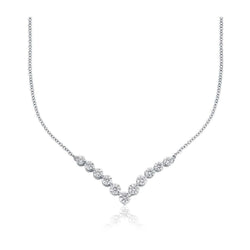 Collier Femme Réel Diamants Scintillants Taille Ronde 2 Carats Or Blanc 14K