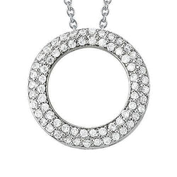 Collier Pendentif Cercle Réel Diamant Sans Chaîne 2.10 Carat WG 14K